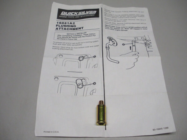 Mercruiser Quicksilver Motor Flushing Attachment 16841A2