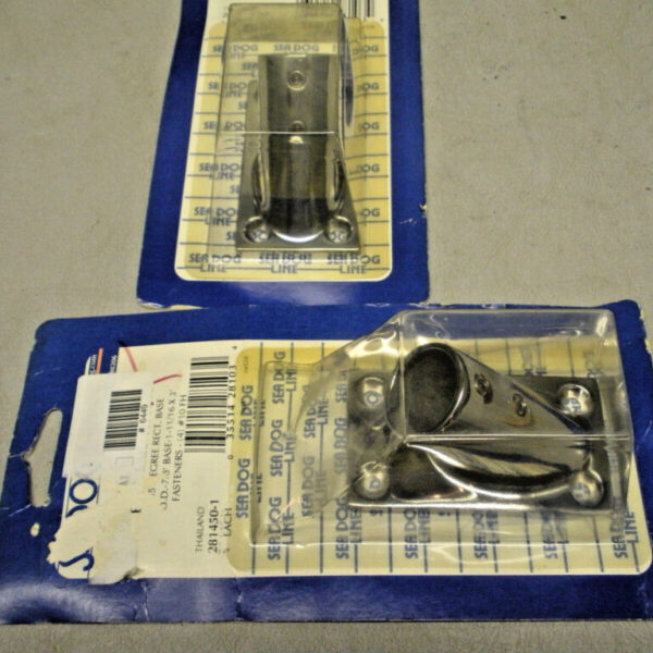 (2) Sea Dog Stainless Steel 45 Degree Rectangular Base Rail Fitting 281450-1