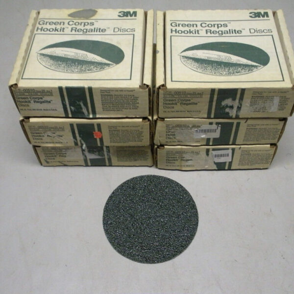 3M Green Corps Regalite Hookit 5" 36 Grit Discs 150 Total