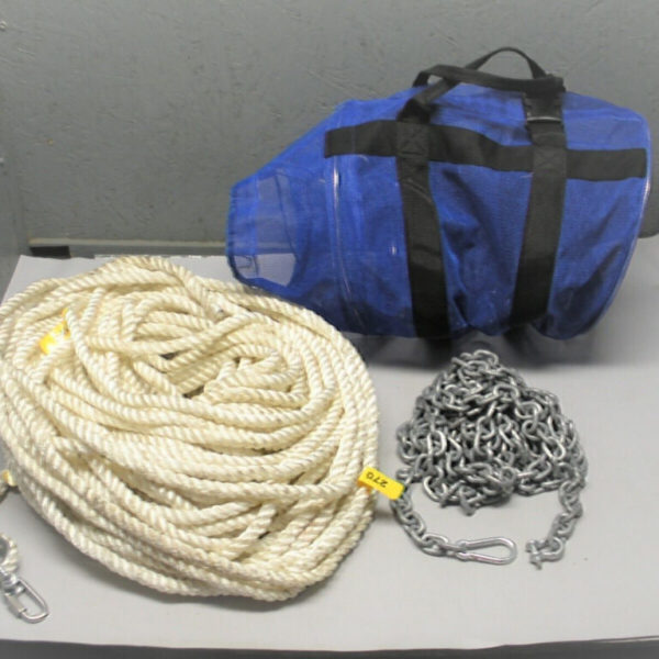 250' Aamstrand Anchor Line 5/8" 3 Strand Line, 20' 5/16" Chain with Storage Bag