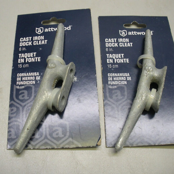 (2) Attwood 6" Cast Iron Dock Cleat