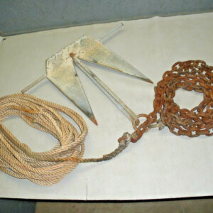 9-10 lb Galvanized Fluke Anchor and 80' of Line, 12" of Chain