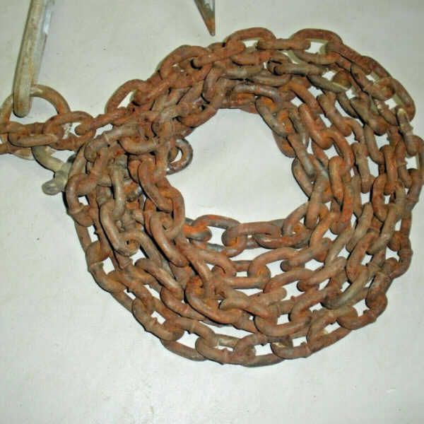 9-10 lb Galvanized Fluke Anchor and 80' of Line, 12" of Chain