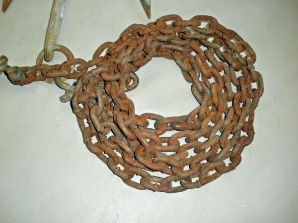 9-10 lb Galvanized Fluke Anchor and 80' of Line, 12" of Chain - Image 2