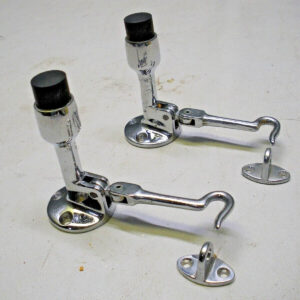 (2) Possible Perko Door Stop and Holder 3 1/2" X 1 3/4" Dia.Chrome Plated Bronze