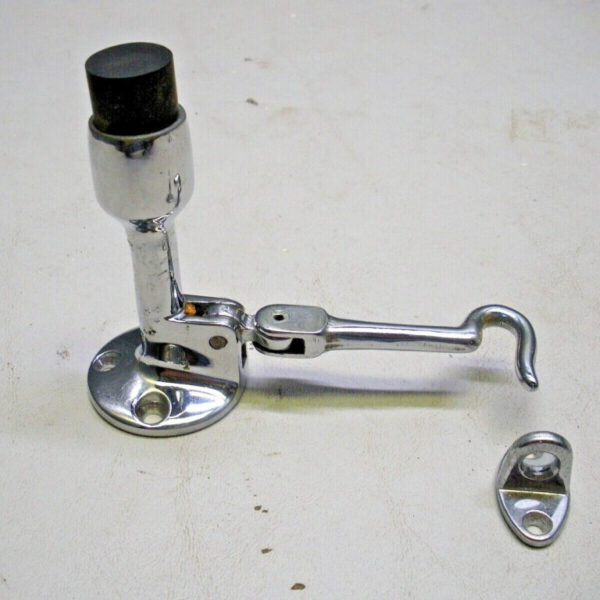 (2) Possible Perko Door Stop and Holder 3 1/2" X 1 3/4" Dia.Chrome Plated Bronze
