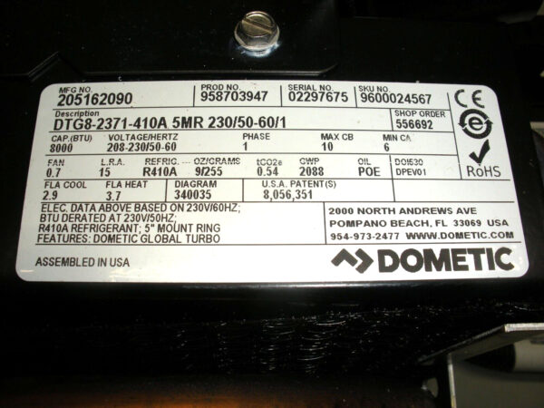 Dometic Turbo DTU 8000 BTU Marine A/C Unit 205162090 - Image 4