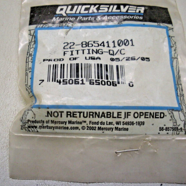 Genuine Mercury Mercruiser Quicksilver Fitting 22-865411001