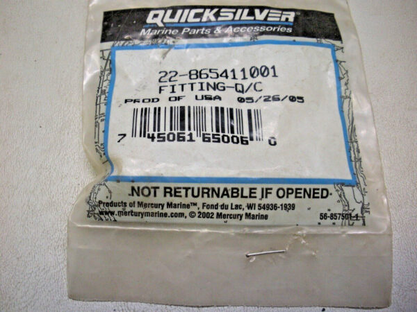 Genuine Mercury Mercruiser Quicksilver Fitting 22-865411001