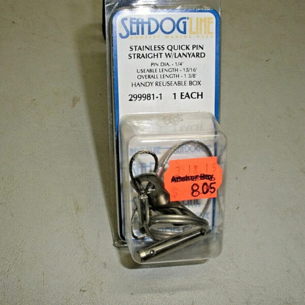 Sea Dog Stainless Steel Quick Pin with Lanyard 299981-1
