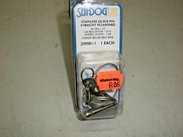 Sea Dog Stainless Steel Quick Pin with Lanyard 299981-1