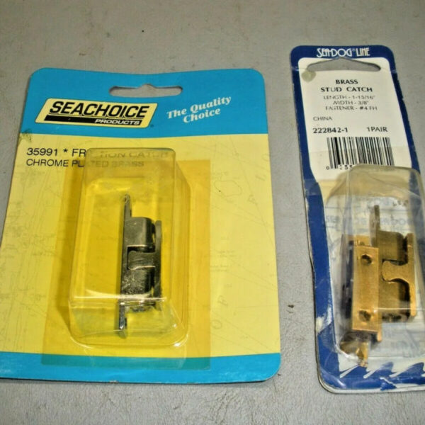 Lot of Seachoice Friction Catch 35991 and Sea Dog Brass Stud Catch 22842-1