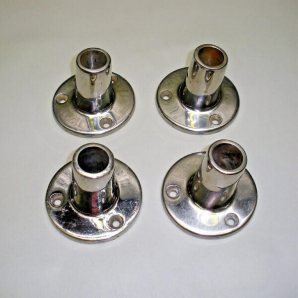 Set of (4) Hatteras Stainless Steel Stanchion Bases