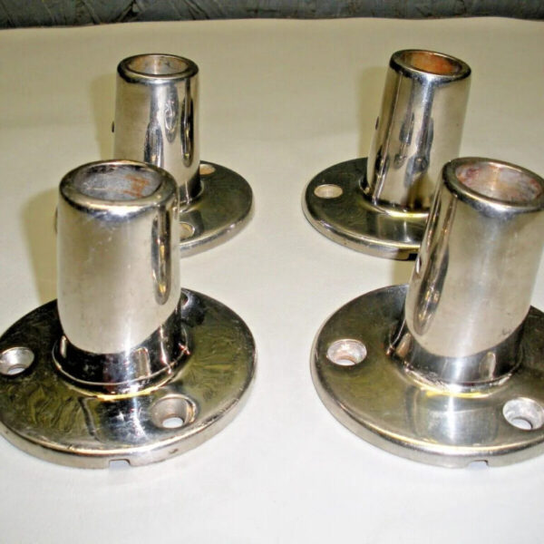 Set of (4) Hatteras Stainless Steel Stanchion Bases