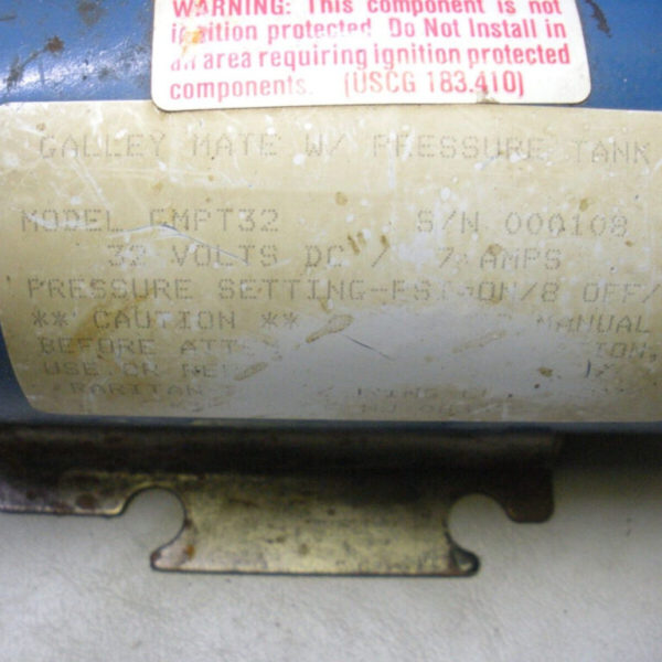 Galley Mate Replacement Pressure Pump Motor 32 Volt EMPT32