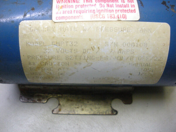Galley Mate Replacement Pressure Pump Motor 32 Volt EMPT32 - Image 2
