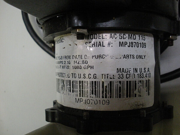 Dometic/ March A/C Circulating Pump 1000 GPH AC5CMD115/ 0150-0070-0100. 115 Volt - Image 4
