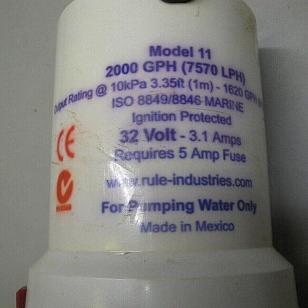 Rule Model II 2000 GPM 32 Volt Bilge Pump