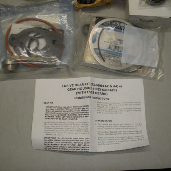 Genuine Mercruiser, Quicksilver Gear Repair Kit 43-803079T. Includes 43-96084A4