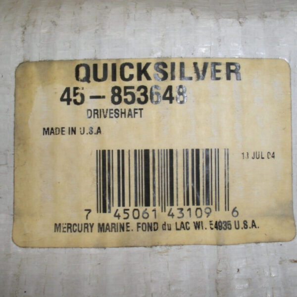 Genuine Mercruiser Mercury Quicksilver Driveshaft 45-853648, 8M0140449