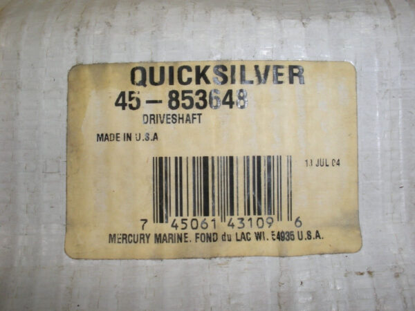 Genuine Mercruiser Mercury Quicksilver Driveshaft 45-853648, 8M0140449 - Image 2