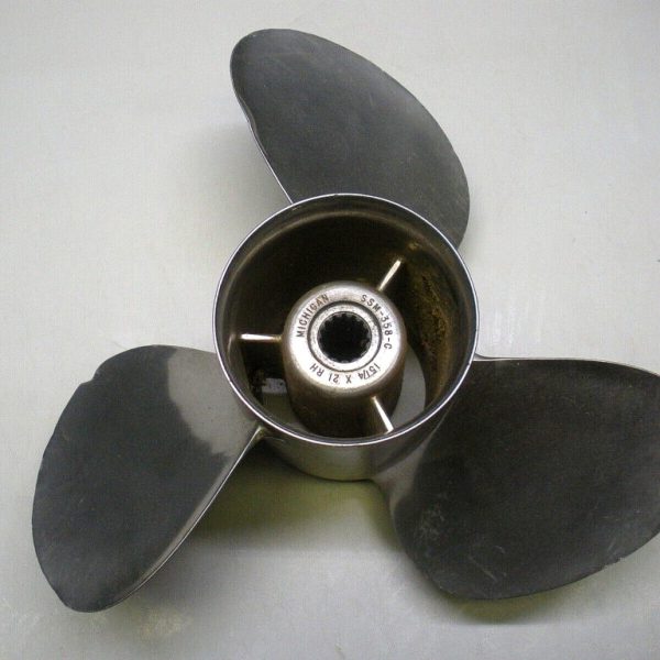 Michigan 3 Blade Stainless Steel Right Hand Propeller 21" X 15 1/4 P, SSM-358-C