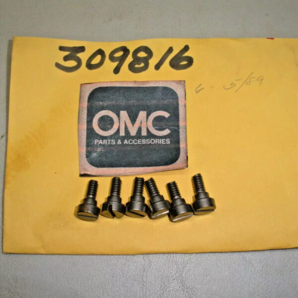(6) Genuine OMC Johnson Evinrude Screw 309816