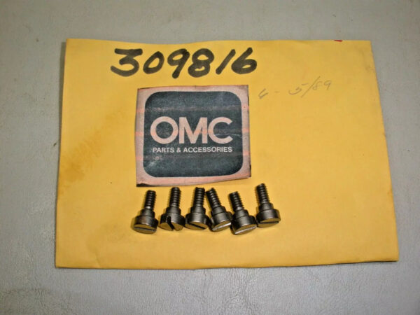 (6) Genuine OMC Johnson Evinrude Screw 309816