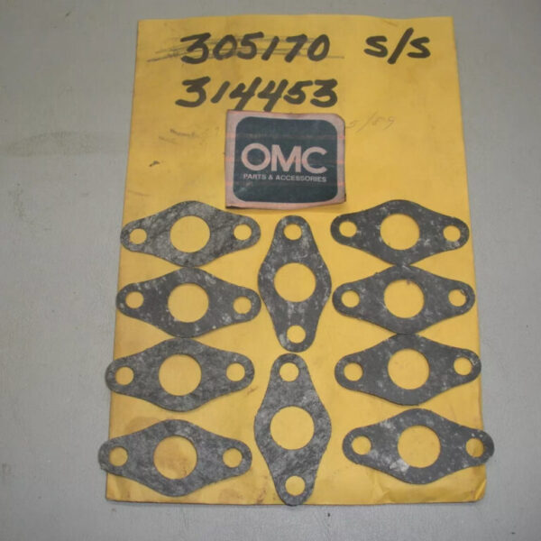(10) Genuine OMC Johnson Evinrude Gasket 314453