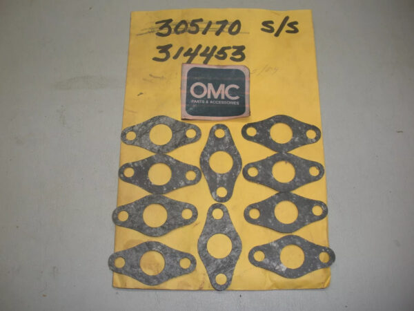 (10) Genuine OMC Johnson Evinrude Gasket 314453