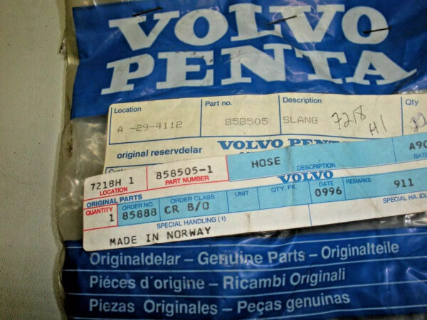 Genuine Volvo Penta Hose 858505