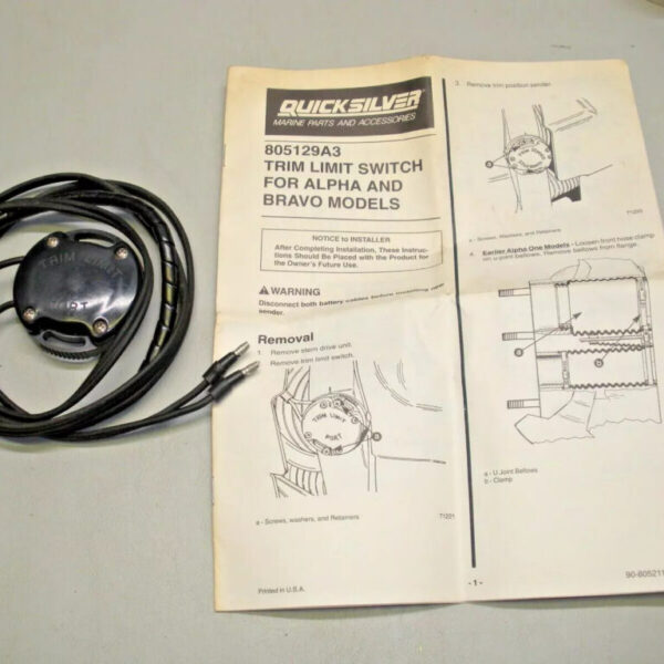 Genuine Mercury Mercruiser Quicksilver Alpha Bravo Trim Limit Switch 805129A3