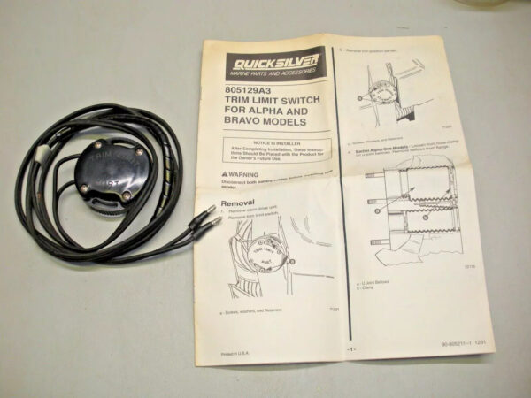 Genuine Mercury Mercruiser Quicksilver Alpha Bravo Trim Limit Switch 805129A3
