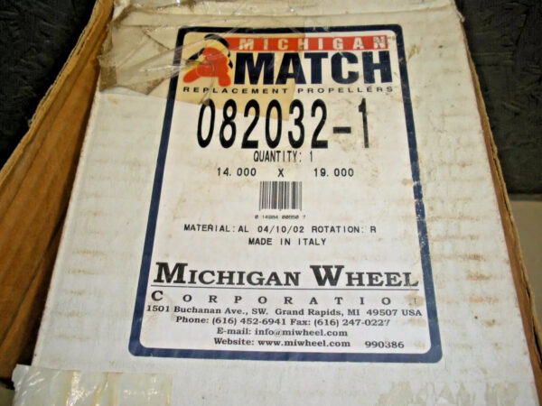 Michigan 14" X 19P Aluminum Three Blade Propeller 082032-1 - Image 2