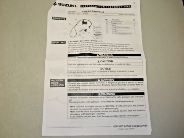 Genuine Suzuki Flush Kit 99000-81202 - Image 5