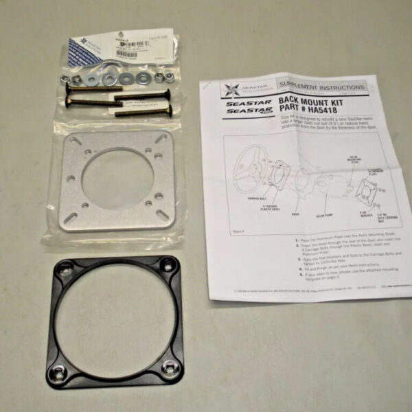 Seastar Back Mount Square Bezel Mounting Plate and Hardware HA5418