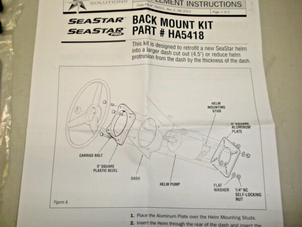 Seastar Back Mount Square Bezel Mounting Plate and Hardware HA5418 - Image 2