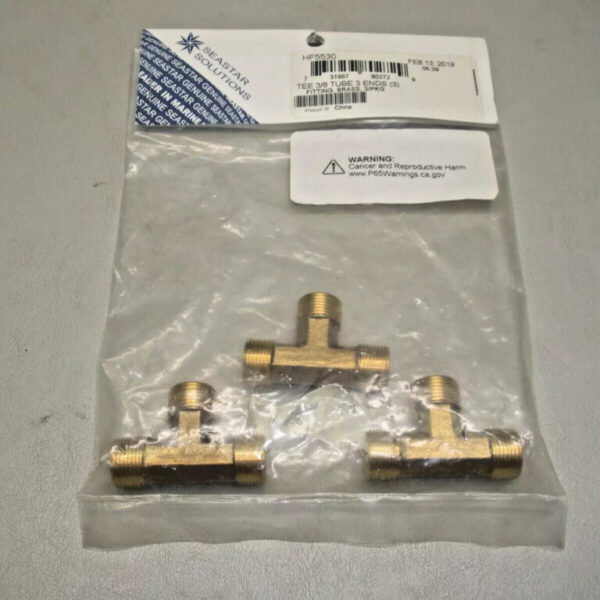 Pack of (3) Seastar Brass Tee Tube Ends HF5530