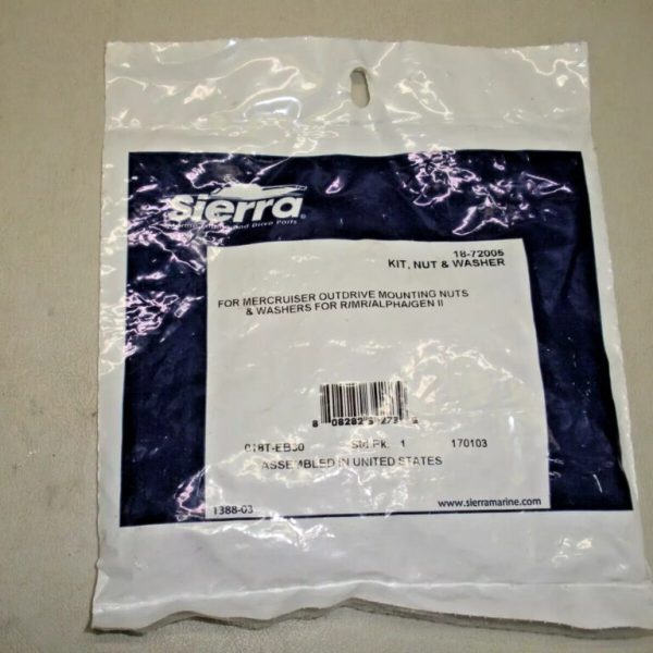 Sierra Outdrive Nut and Washer Kit 18-72005. Fits Mercruiser