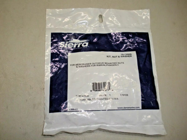 Sierra Outdrive Nut and Washer Kit 18-72005. Fits Mercruiser