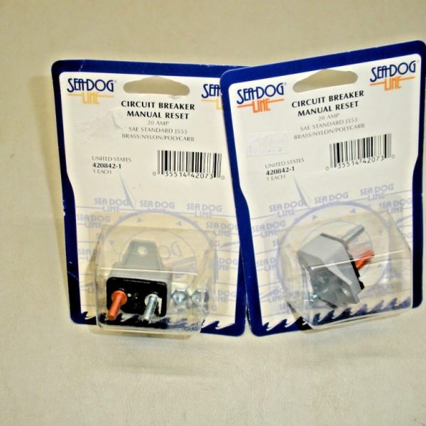 Quantity (2) Sea-Dog 20 AMP Circuit Breaker 420842-1