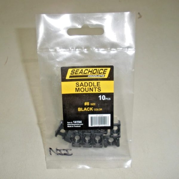 Pack of (10) Seachoice Black Cable Tie Saddle Mounts 14194