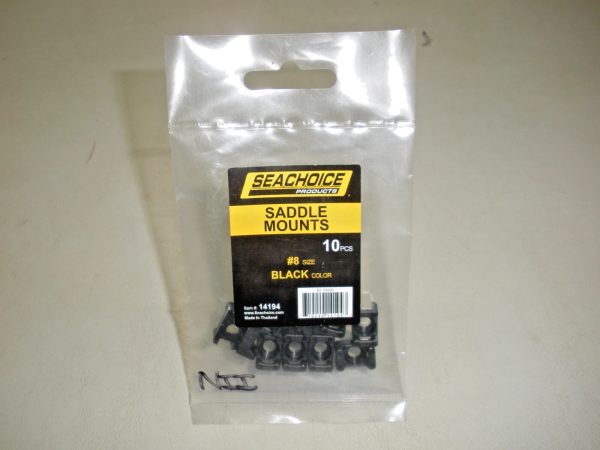 Pack of (10) Seachoice Black Cable Tie Saddle Mounts 14194