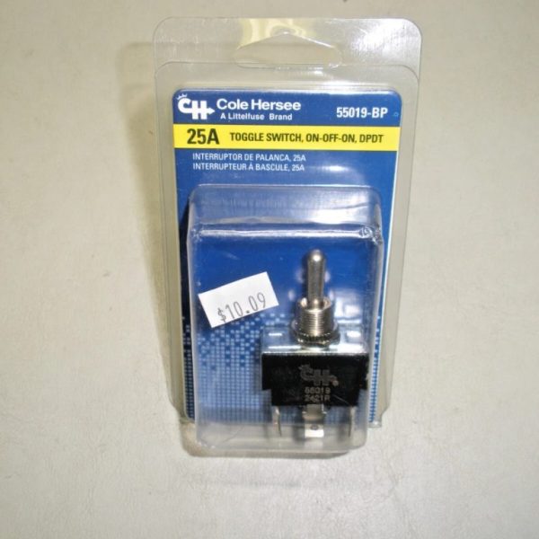 Cole Hersee 25A Toggle Switch 55019-BP. On-Off-On. Double Pole Double Throw