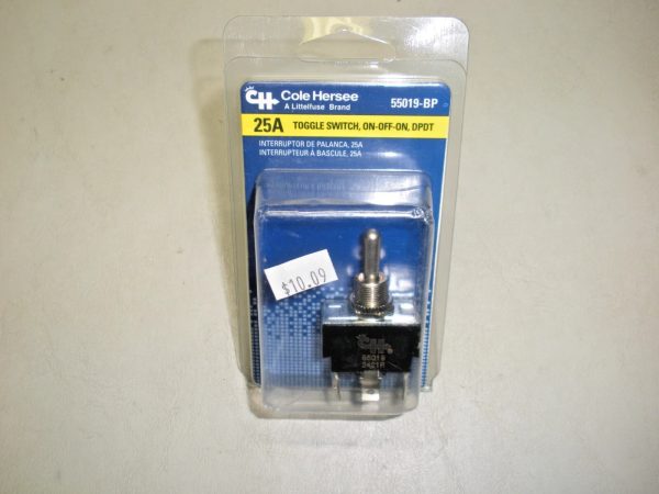Cole Hersee 25A Toggle Switch 55019-BP. On-Off-On. Double Pole Double Throw