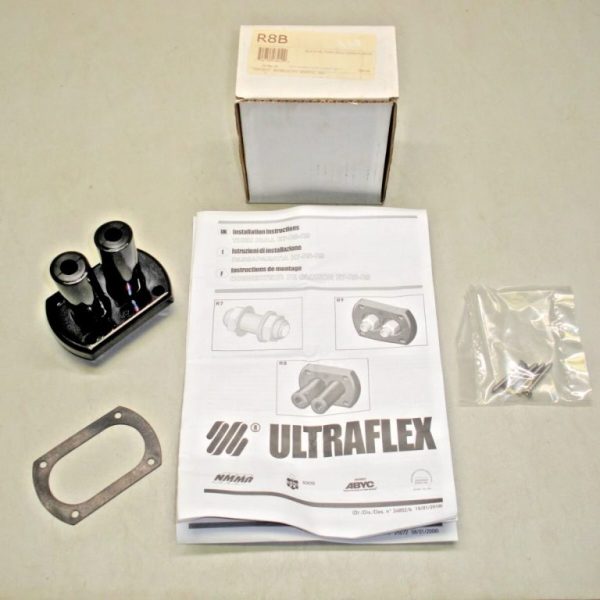 Uflex Black Dual Thru Hull Connection Flange R8B