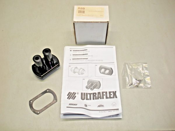 Uflex Black Dual Thru Hull Connection Flange R8B