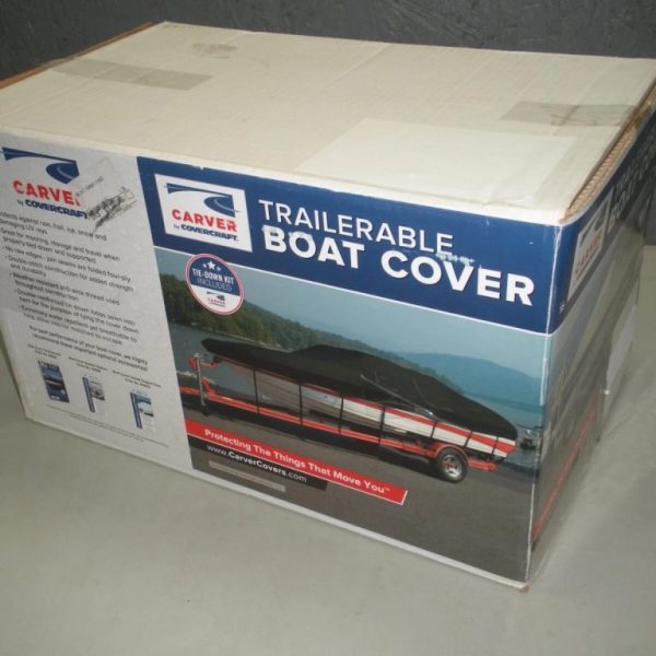 Carver Boat Cover for Center Console Boat with Shallow Draft 71018NS. Mist Gray