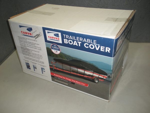 Carver Boat Cover for Center Console Boat with Shallow Draft 71018NS. Mist Gray - Image 2