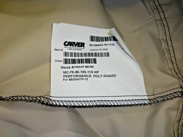 Carver "Custom Fit" Boat Cover for Bulls Bay 2000 T-Top Center Console 26006A - Image 3